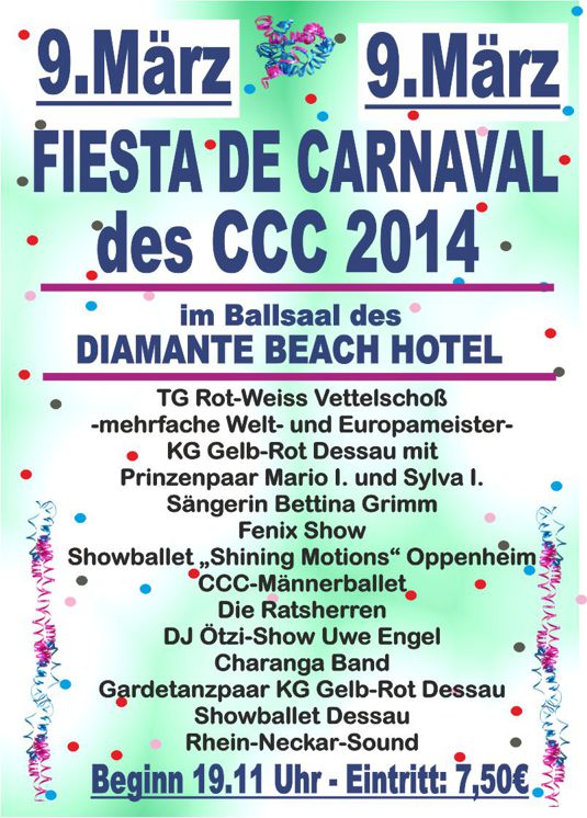 , Karnevalsfest des CCC am 9.März 2014 in Calpe an der Costa Blanca, Mario Schumacher Blog